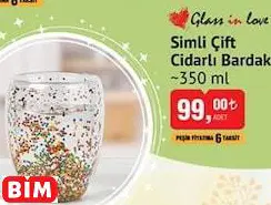 GLASS IN LOVE SİMLİ ÇİFT CİDARLI BARDAK ~350 ML